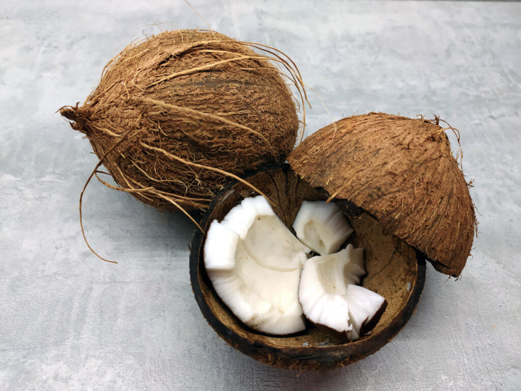 Kokosnuss geöffnet